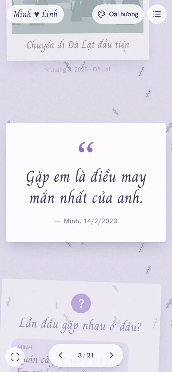 Trang Câu nói trong sổ mẫu Diinn, chủ đề Oải hương
